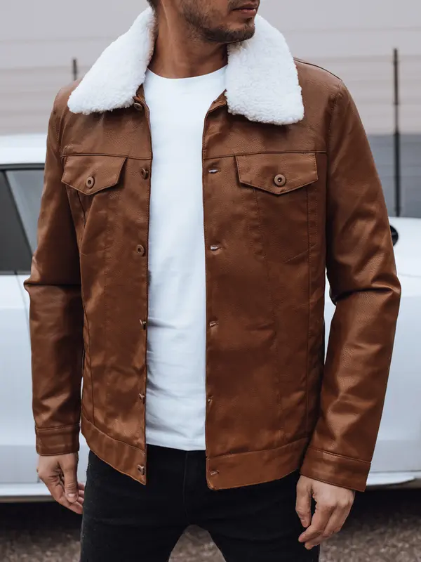 DStreet Muška kožna jakna s krznom
