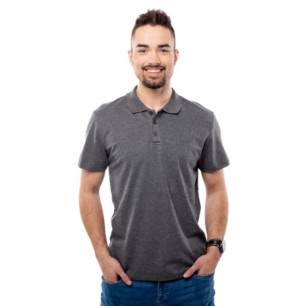 Glano Muška majica GLANO - tamno siva