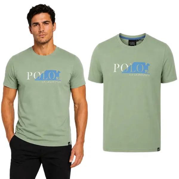 U.S. GRAND POLO EQUIPMENT & APPAREL Muška majica kratkih rukava s američkom Grand Polo natpisom