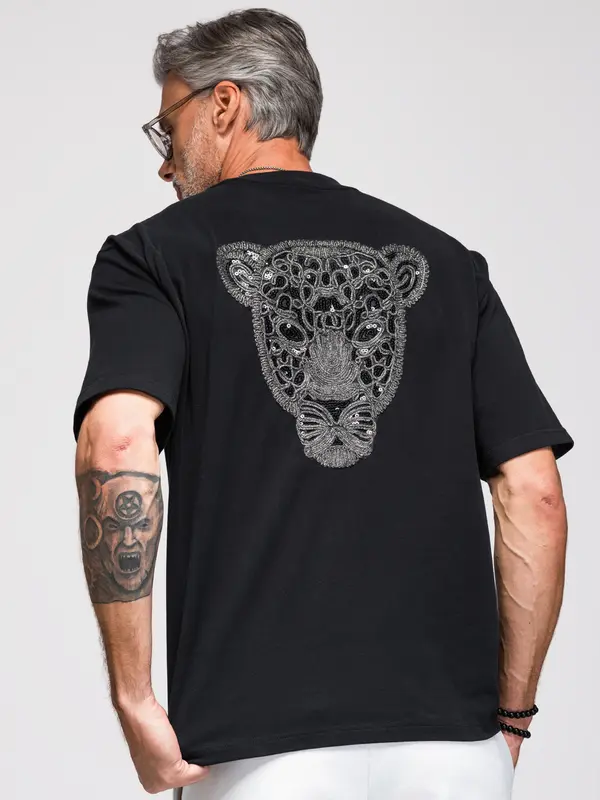 Ombre Muška majica kratkih rukava s ombre priнтом Panther