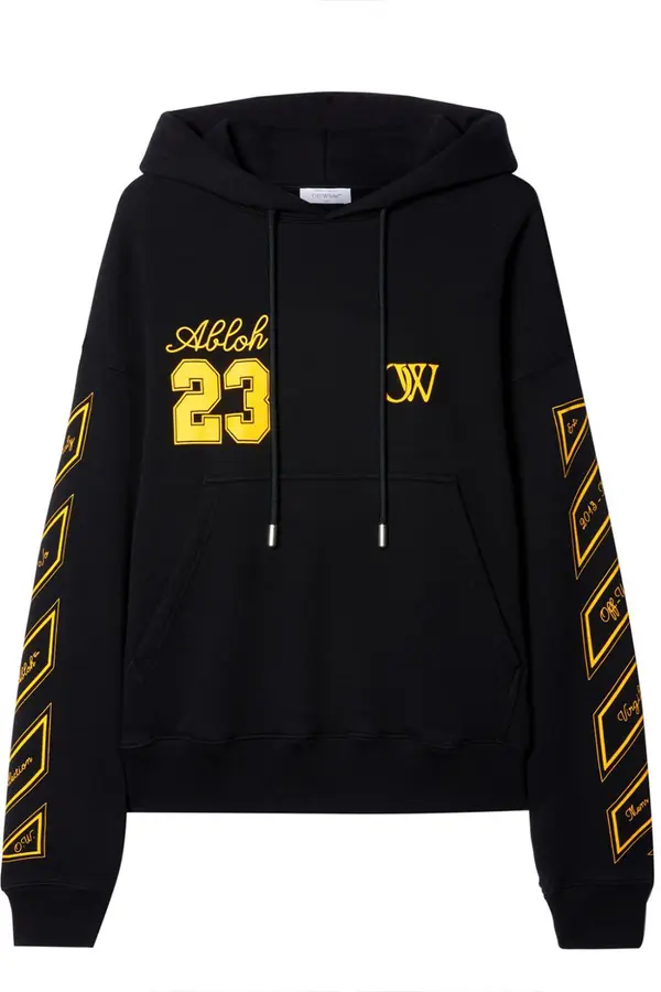 Off-White Muška majica s kapuljačom boje prljavo bijele