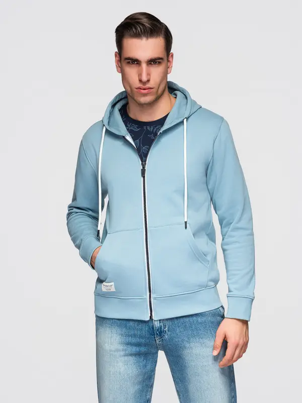 Ombre Muška Ombre BASIC majica s kapuljačom - plava