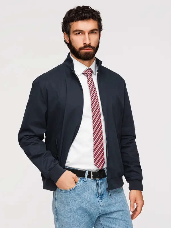Ombre Muška ombre Harrington jakna - tamnoplava