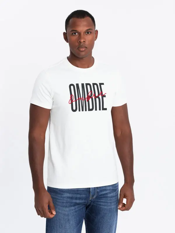 Ombre Muška pamučna majica s dvostrukim ombre logotipom