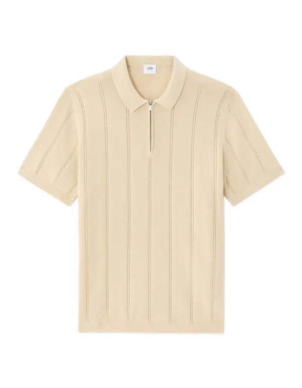 Celio Muška polo majica Celio Nedude u bež boji