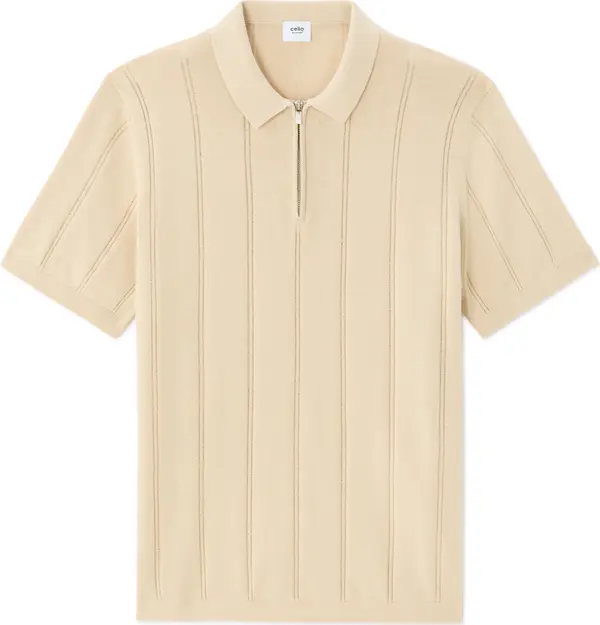 Celio Muška polo majica Celio Nedude u bež boji