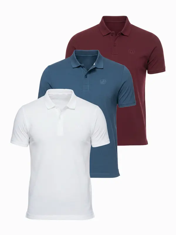 Ombre Muška polo majica s ombre uzorkom - bijela/bordo/tamnoplava