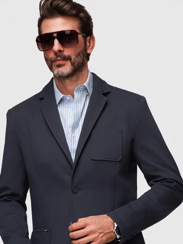 Ombre Muška slim fit jakna s mekom teksturom