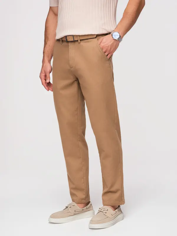 Ombre Muške chino hlače SLIM FIT - smeđe
