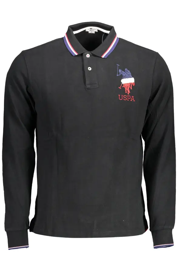 U.S. Polo Assn. Muške crne polo majice dugih rukava