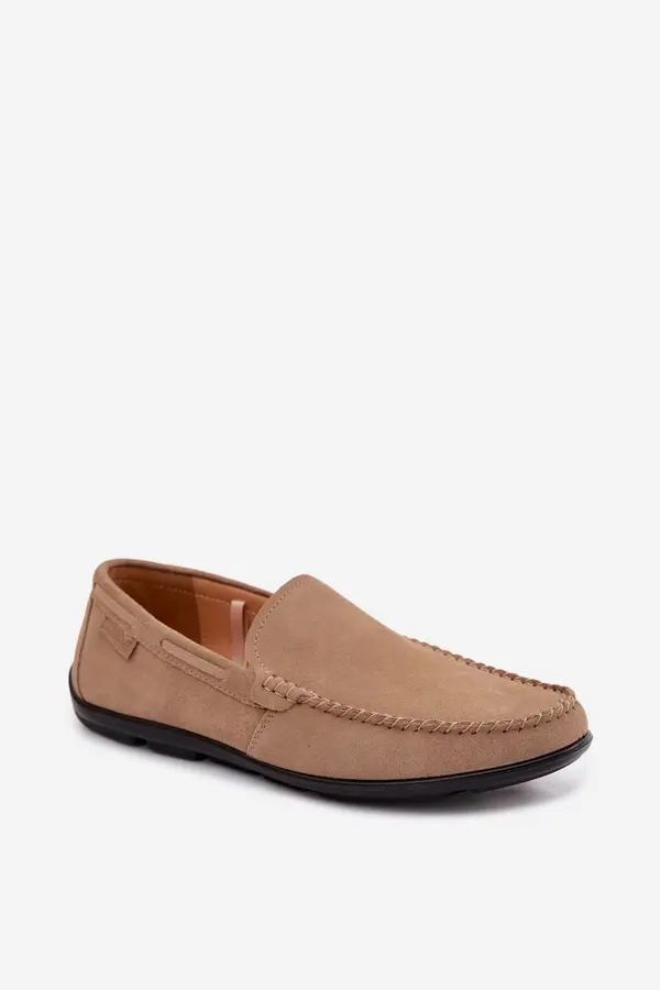 BIG STAR SHOES Muške mokasine od brušene kože Big Star bež boje