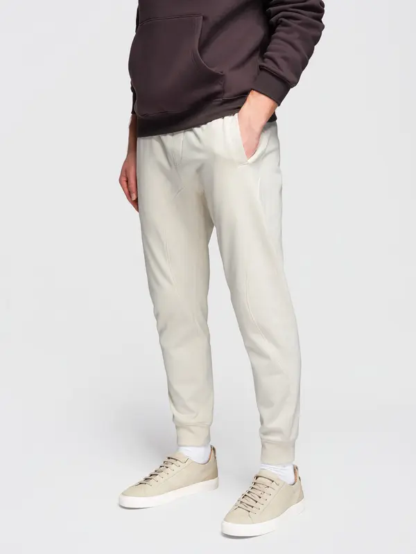 Ombre Muške Ombre BASIC jogger hlače - krem ​​boje