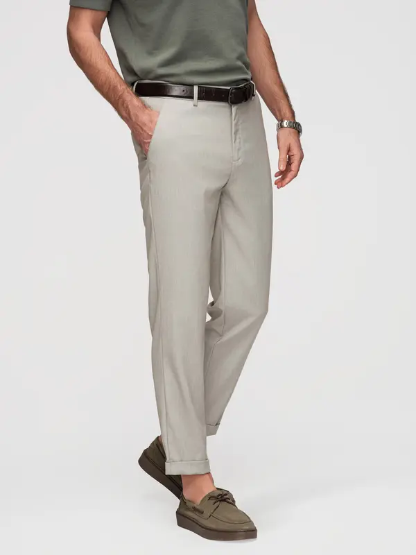Ombre Muške ombre chino hlače REGULAR FIT s elastičnim pojasom