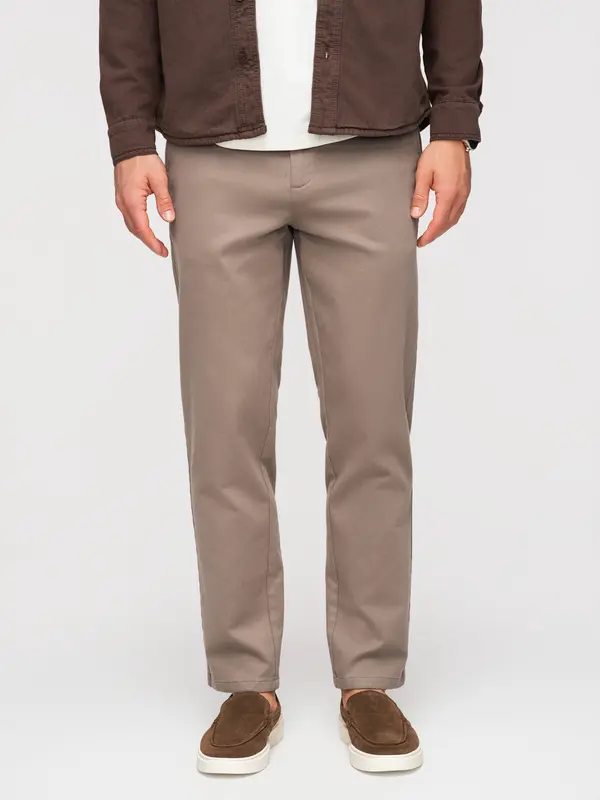 Ombre Muške ombre chino hlače SLIM FIT - sive