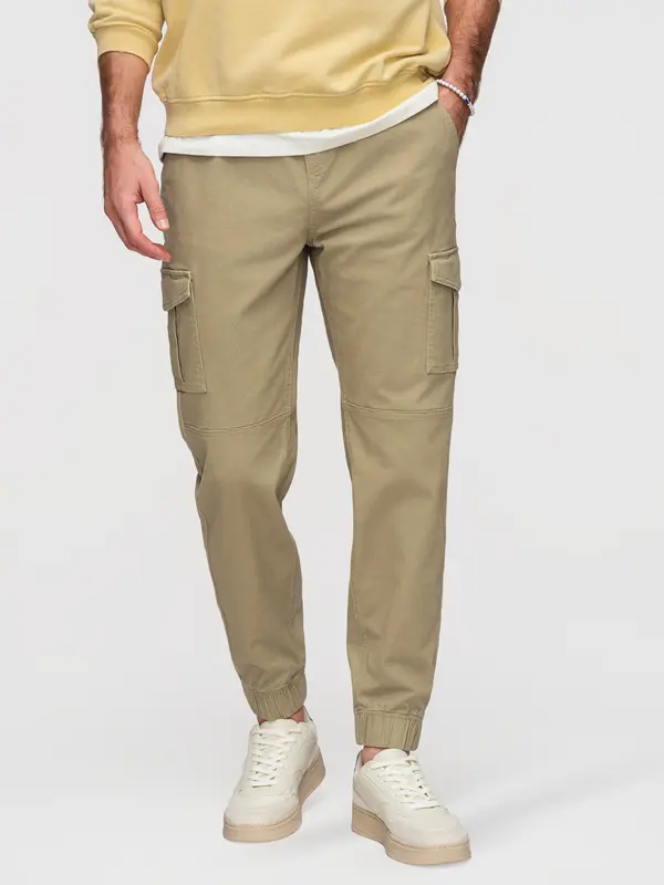 Ombre Muške Ombre JOGGERS hlače s cargo džepovima - kaki