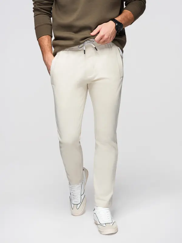 Ombre Muške pamučne ombre trenirke BASIC - krem ​​boje
