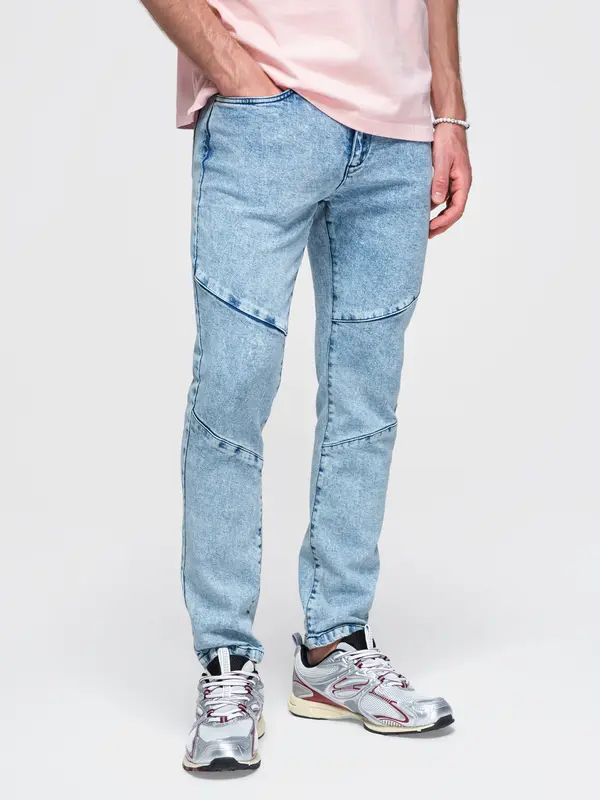 Ombre Muške traperice slim fit u mramoru