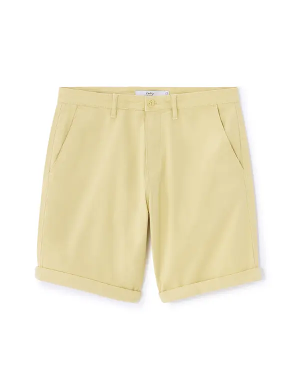 Celio Muške žute chino kratke hlače Celio