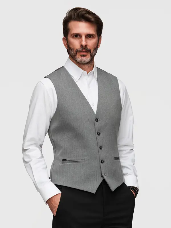 Ombre Muški elegantni Slim Fit prsluk