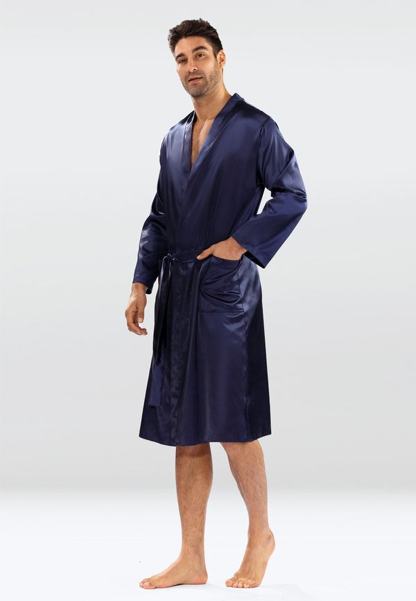 DKaren Muški ogrtač DKaren DKaren_Male_Housecoat_Christian_Navy_Blue