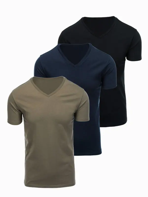 Ombre Muški Ombre BASIC komplet majica s V-izrezom