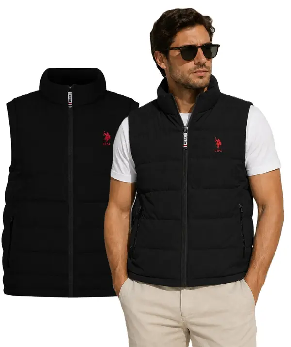 US Polo Assn Muški prsluk US Polo Assn. crno/bijeli
