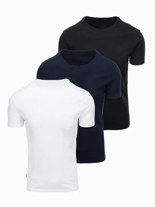 Ombre Muški set majica Ombre BASIC - crno/bijelo/plavo