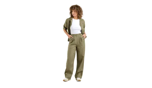 Dedicated Namjenske hlače Vickleby Linen Leaf Green