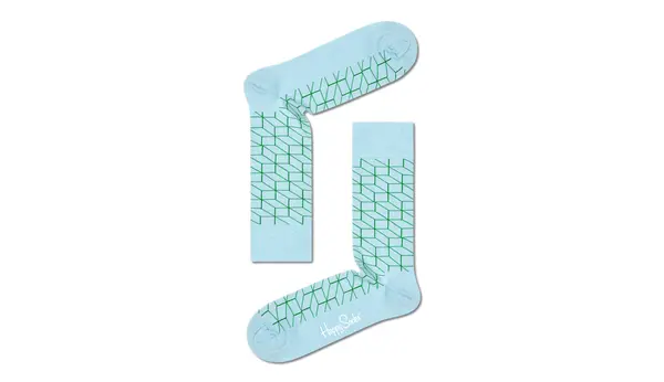 Happy Socks Nogavice - Happy Socks Filled Optic Blue Plava