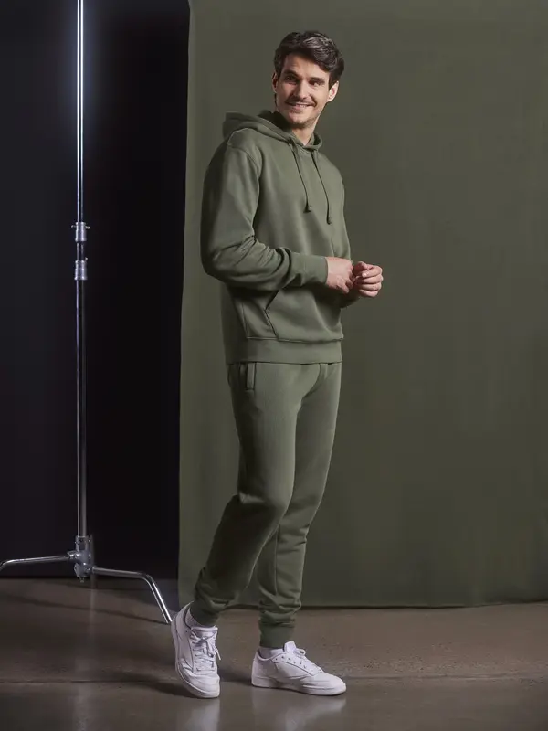 RUSSELL Olive Men's Hoodie Authentic Russell