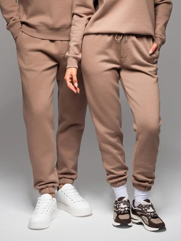 Ombre Ombre Classic unisex sweatpants with ribbed cuffs - brown