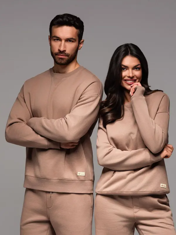 Ombre Ombre Classic unisex sweatshirt with round neckline - brown