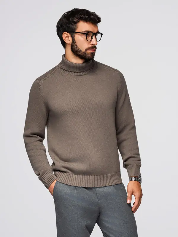 Ombre Ombre Golf men's knitted sweater - gray-brown