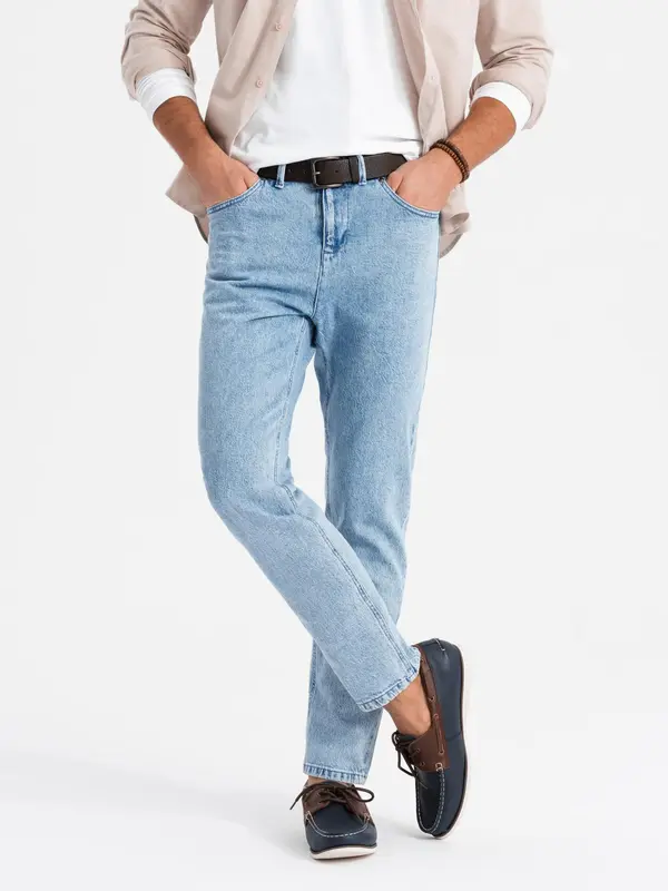 Ombre Ombre Marbled men's CARROT FIT denim pants - light blue
