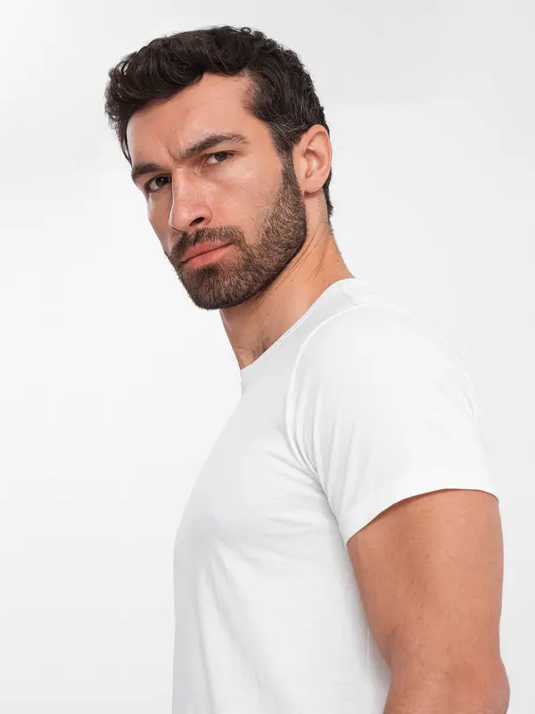 Ombre Ombre Men's BASIC classic cotton T-shirt - white