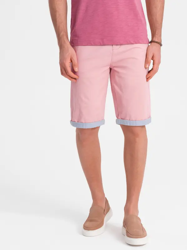 Ombre Ombre Men's chinos shorts with contrasting turn-up