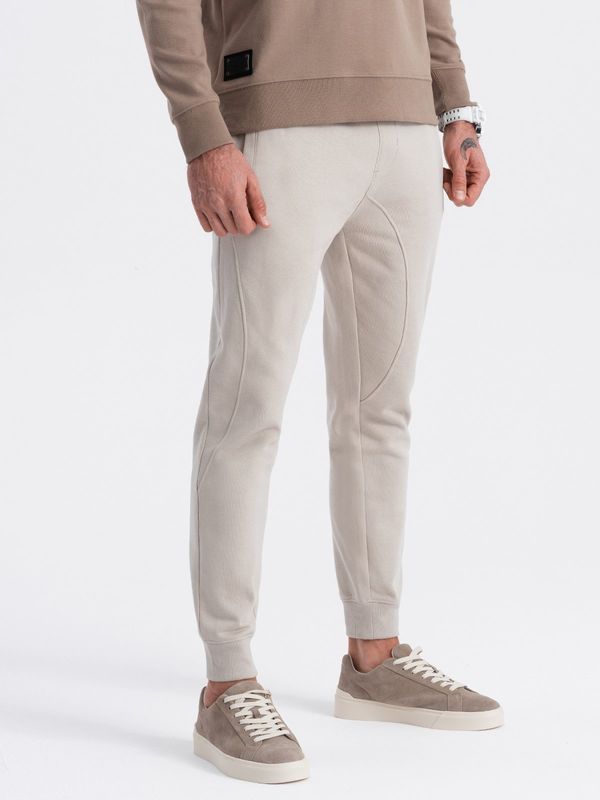Ombre Ombre Men's jogger sweatpants - light beige
