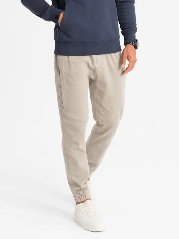Ombre Ombre Men's knit joggers with pleats - ash