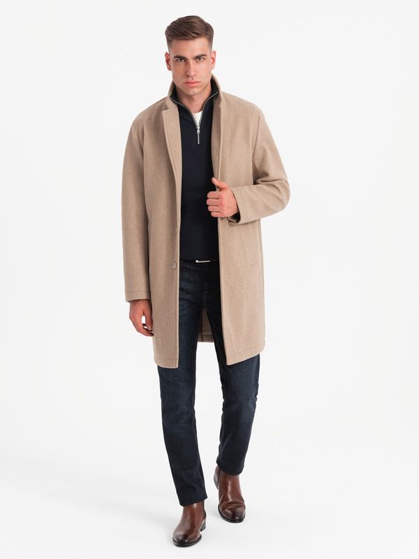 Ombre Ombre Men's lightweight single-breasted coat - beige