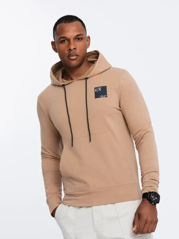 Ombre Ombre Men's logo kangaroo hoodie - brown