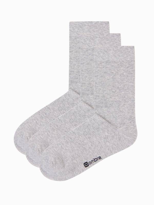Ombre Ombre Men's long socks 3-pack - gray