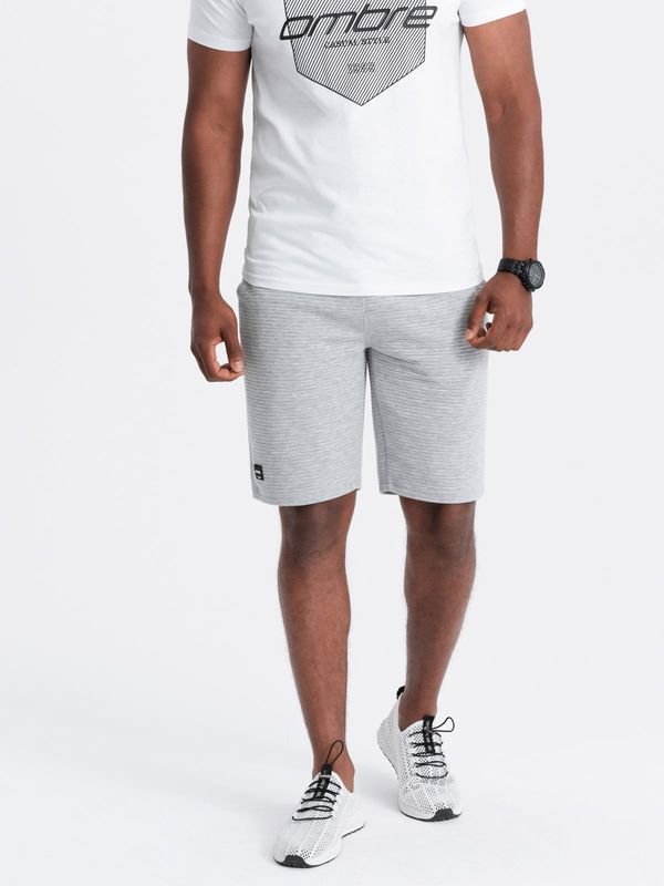 Ombre Ombre Men's short ottoman knit sweat shorts - gray