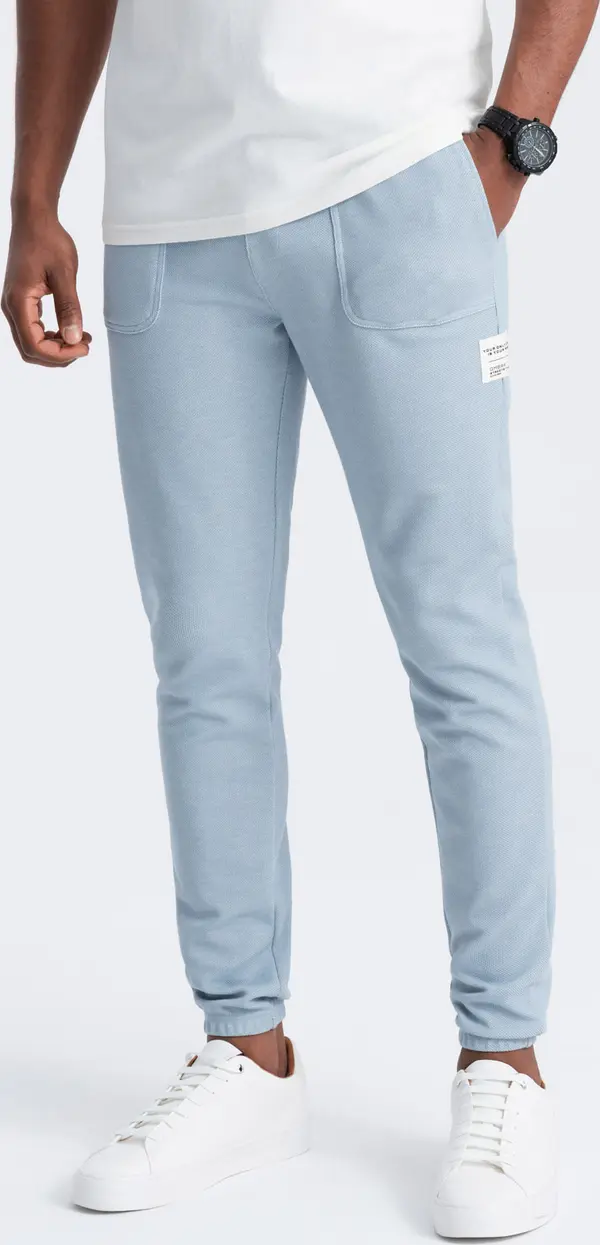 Ombre Ombre Men's structured knit sweatpants - light blue