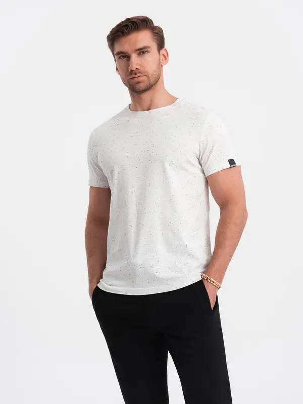 Ombre Ombre Men's t-shirt with decorative confetti effect - cream