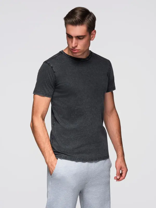 Ombre Ombre Men's T-shirt with wash effect - black