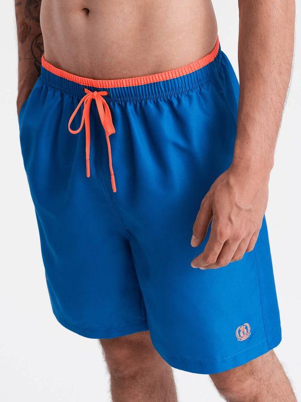 Ombre Ombre Men's two-tone ribbed swim shorts - dark blue