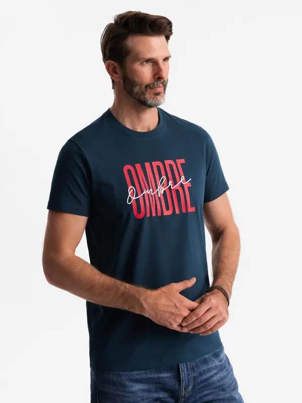 Ombre Ombre muška pamučna majica s dvostrukim logotipom