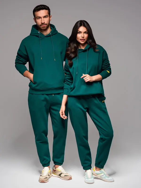 Ombre Ombre UNISEX sweatshirt set hoodie + drawstring pants in athleisure style