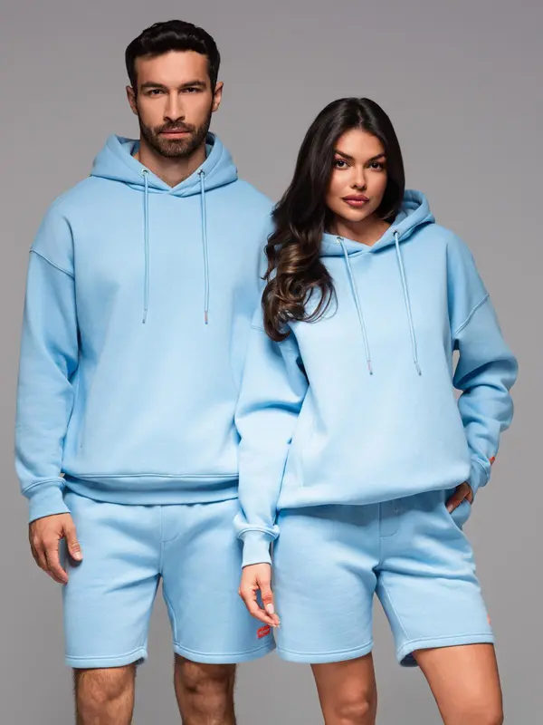Ombre Ombre Unisex sweatshirt with hood and pockets - blue