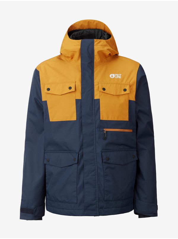 Picture Orange-Dark Blue Men's Hooded Jacket Picture - Men